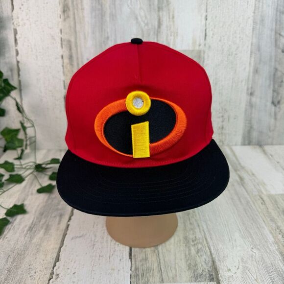 New Disney Parks Exclusive Pixar Incredibles Red Logo Baseball Hat NWT Snapback - Picture 1 of 8